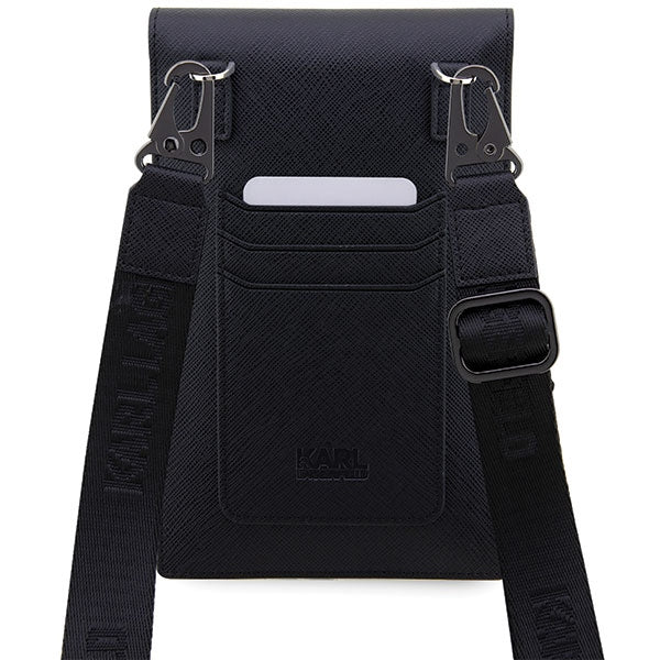 Karl Lagerfeld telefono rankinė Saffiano – juoda -- Cell phone cases and covers