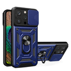 Hybrid Armor Camshield dėklas iPhone 15 Pro Max – mėlynas