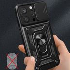 Hybrid Armor Camshield dėklas iPhone 15 Pro – rožinis