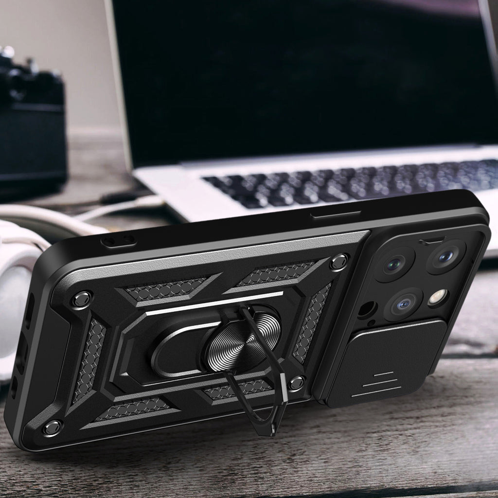 Hybrid Armor Camshield dėklas iPhone 15 Pro – rožinis