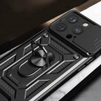 Hybrid Armor Camshield dėklas iPhone 15 Pro – rožinis