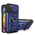 Hybrid Armor Camshield dėklas iPhone 15 Plus – mėlynas