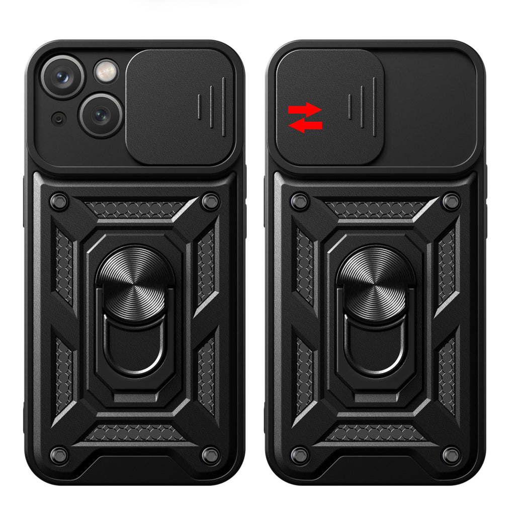 Hybrid Armor CamShield dėklas iPhone 15 Plus – juodas