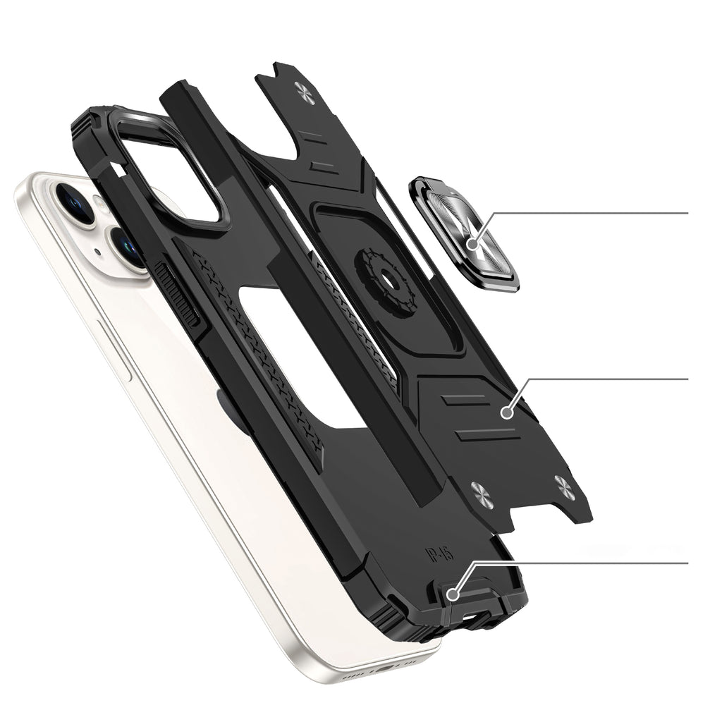 Wozinsky Ring Armor dėklas iPhone 15 Plus su žiedu ir stovu – auksinis