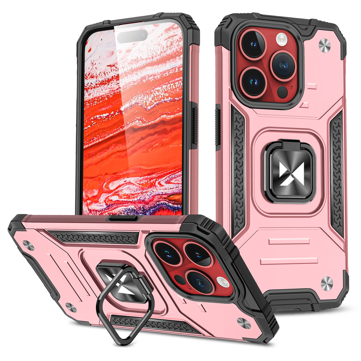 Wozinsky Ring Armor dėklas iPhone 15 Pro – auksinis