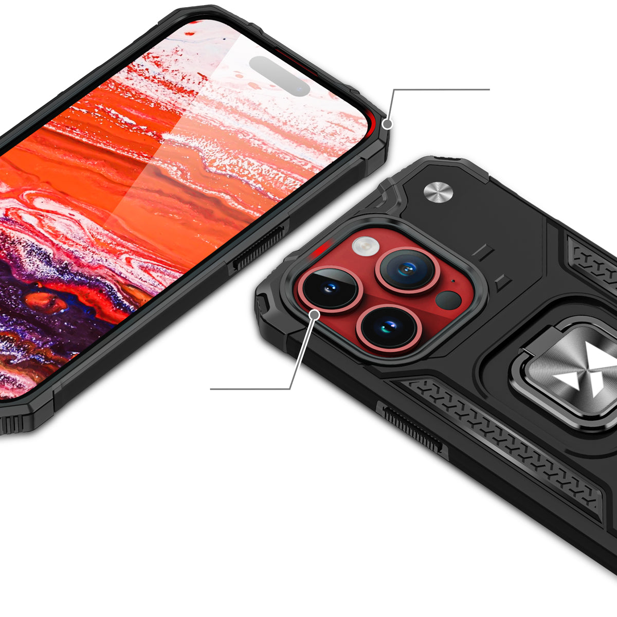 Wozinsky Ring Armor dėklas iPhone 15 Pro – auksinis