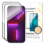Grūdintas stiklas iPhone 15 Pro su rėmeliu (2 vnt.) – juodas -- iPhone 15 Pro