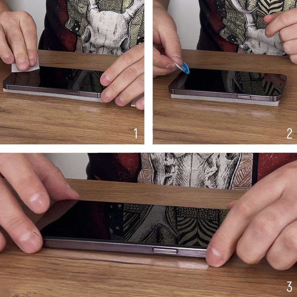 Grūdintas stiklas iPhone 15 Pro su rėmeliu (2 vnt.) – juodas -- iPhone 15 Pro