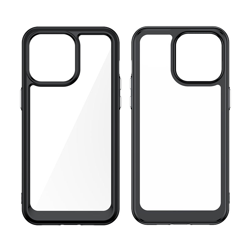 Skaidrus hibridinis dėklas iPhone 15 Pro – raudonas