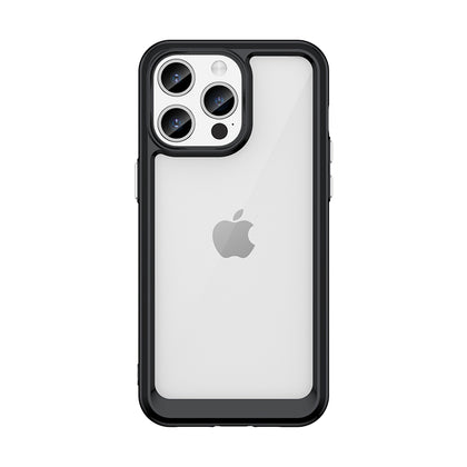Skaidrus sustiprintas dėklas iPhone 15 Pro – juodas rėmelis