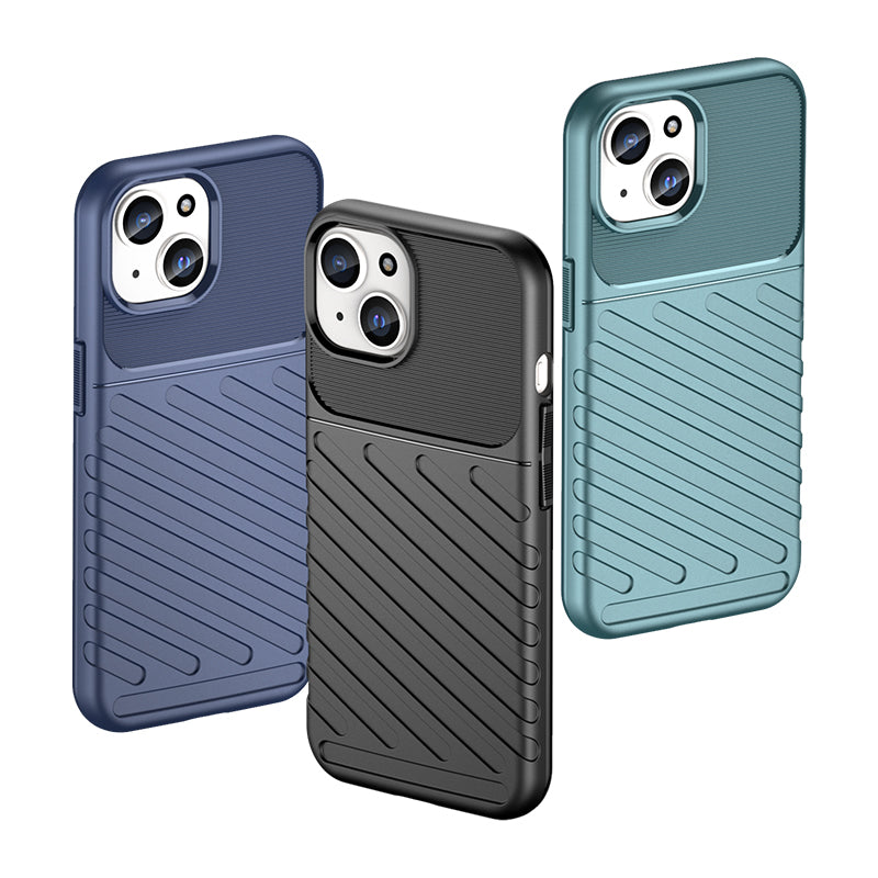 Šarvuotas TPU dėklas iPhone 15 Thunder Case – mėlynas