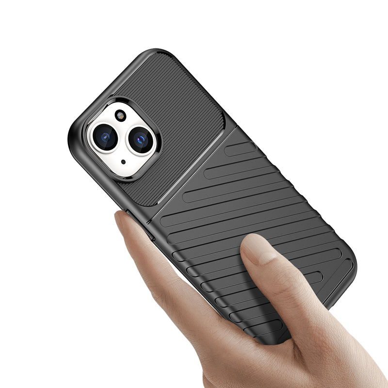 Šarvuotas TPU dėklas iPhone 15 Thunder Case – mėlynas