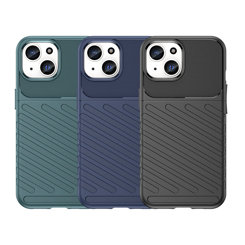 Šarvuotas TPU dėklas iPhone 15 Thunder Case – mėlynas