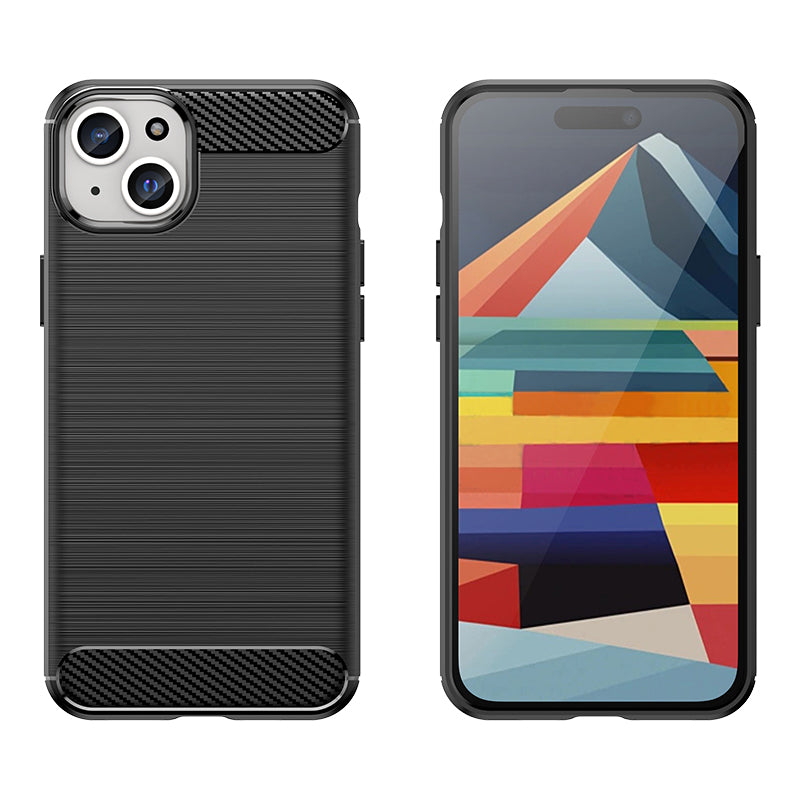 TPU dėklas iPhone 15 Plus Carbon Case – mėlynas