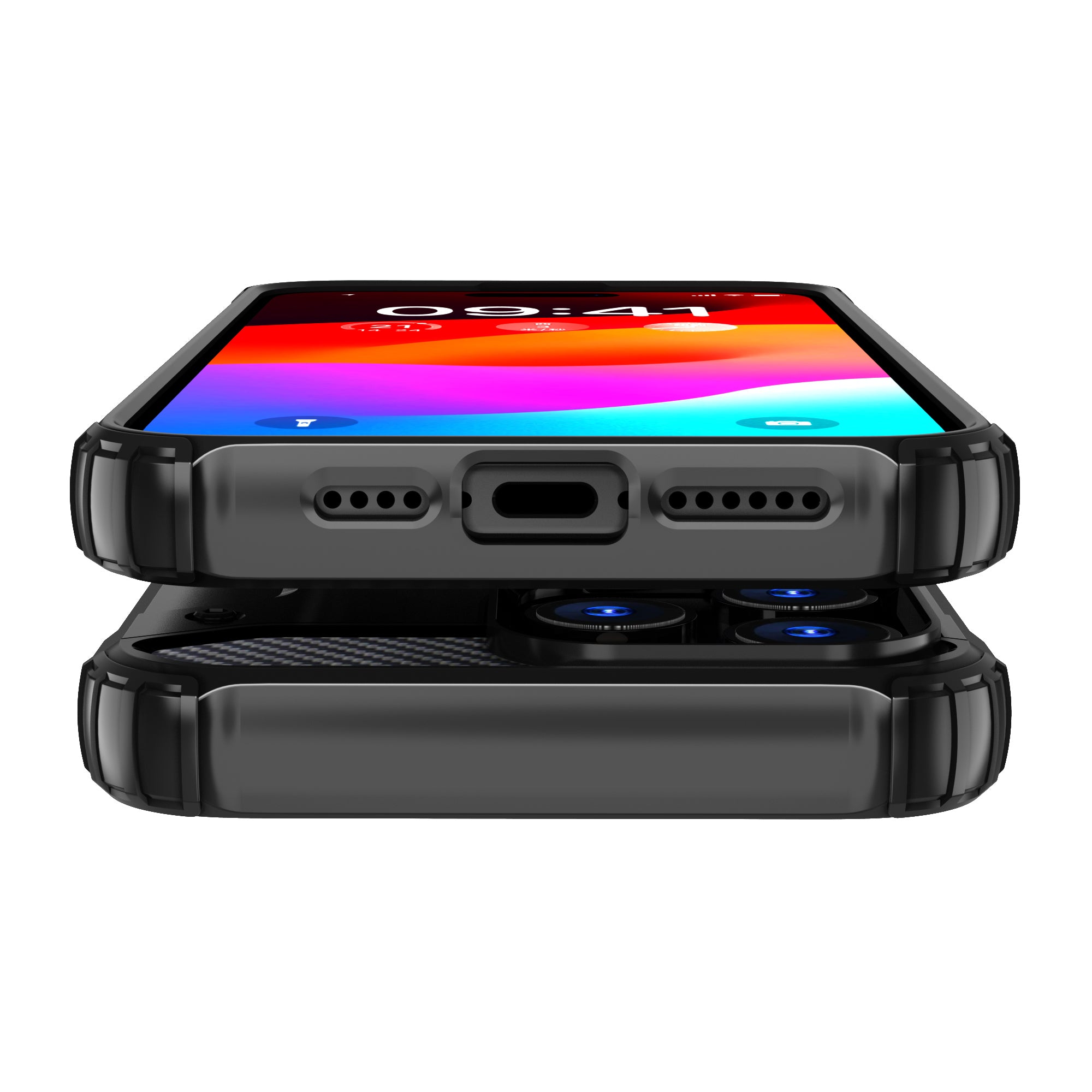 Hibridinis dėklas iPhone 15 Pro „Hybrid Armor“ – mėlynas