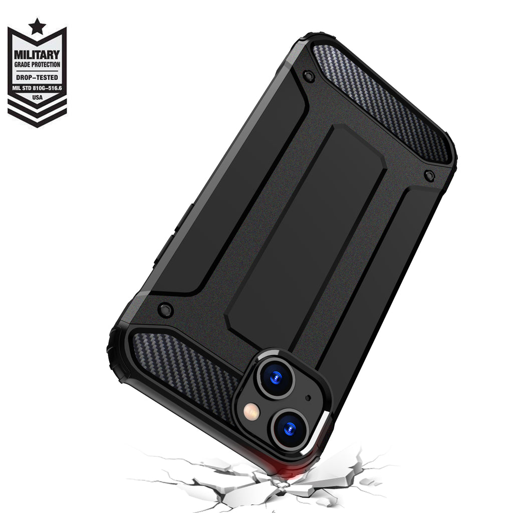 KAMA Hybrid Armor dėklas iPhone 15 – mėlynas