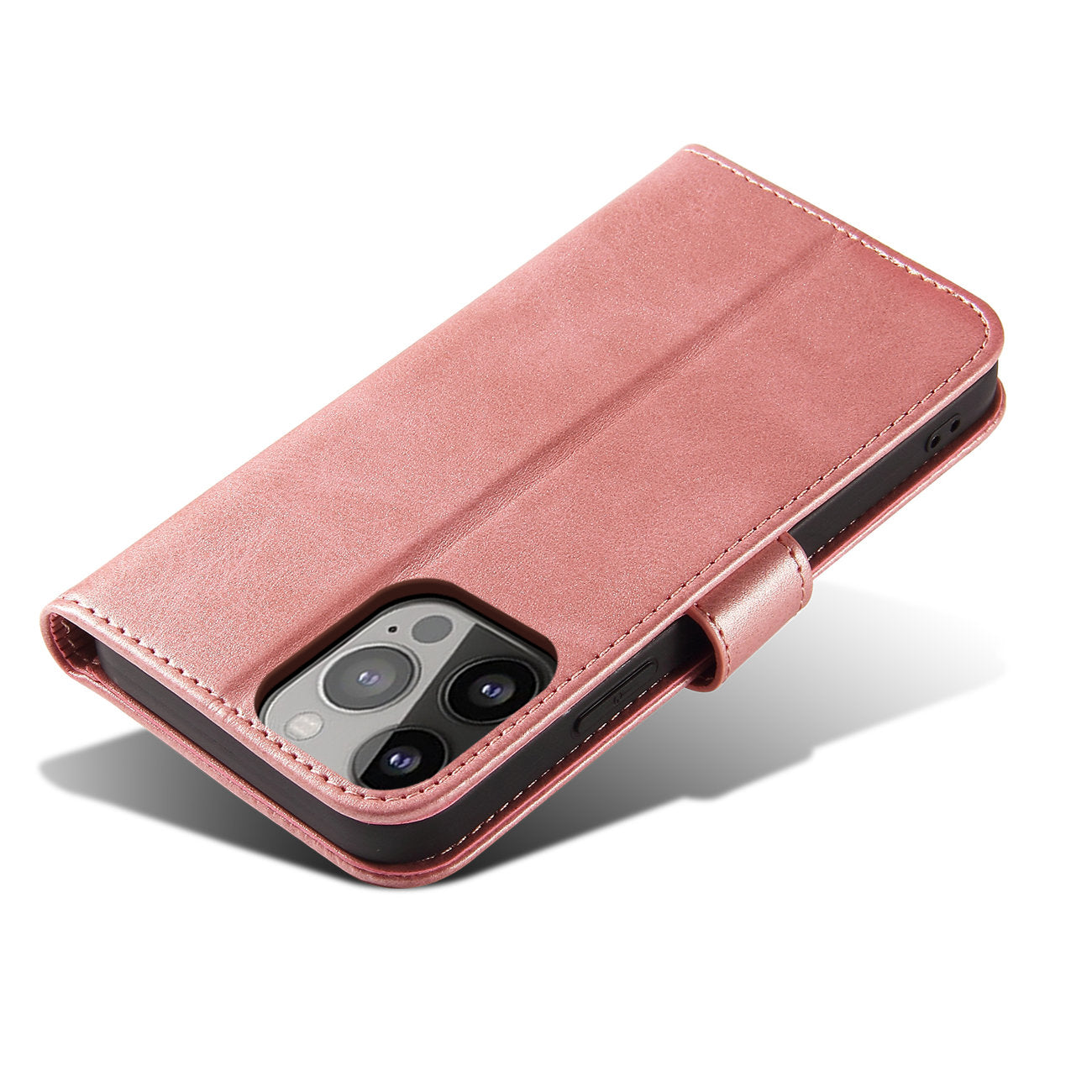 Magnet Case dėklas-piniginė su stovu iPhone 15 Pro Max – rožinis