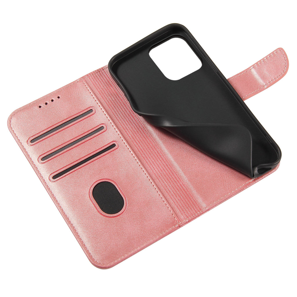 Magnet Case dėklas-piniginė su stovu iPhone 15 Pro Max – rožinis