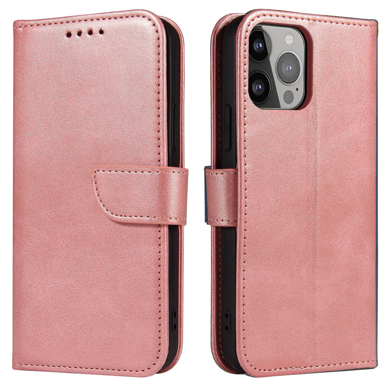 Magnet Case dėklas iPhone 15 Pro – rožinis su pinigine