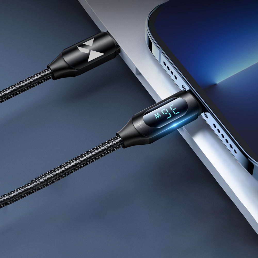 Wozinsky laidas Lightning - USB-C WUCLC2 36W 480Mb/s 2m su ekranu juodas