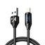Wozinsky laidas USB-A - Lightning WUALC1 su LED ekranu 2.4A 1m juodas