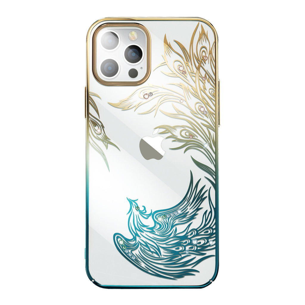 Kingxbar Phoenix dėklas iPhone 14 Plus – auksinis/mėlynas