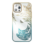 Kingxbar Phoenix dėklas iPhone 14 Plus – auksinis/mėlynas