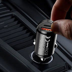 Dudao R3MAX 48W QC PD mini automobilinis įkroviklis, juodas -- Cell phone chargers