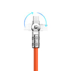 Dudao laidas USB-C - Lightning L24CL kampinis su 180° pasukimu 30W 1m oranžinis