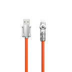 Dudao laidas USB-A - Lightning L24AL kampinis su 180° pasukimu 30W 1m oranžinis