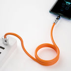 Dudao laidas USB-A - Lightning L24AL kampinis su 180° pasukimu 30W 1m oranžinis