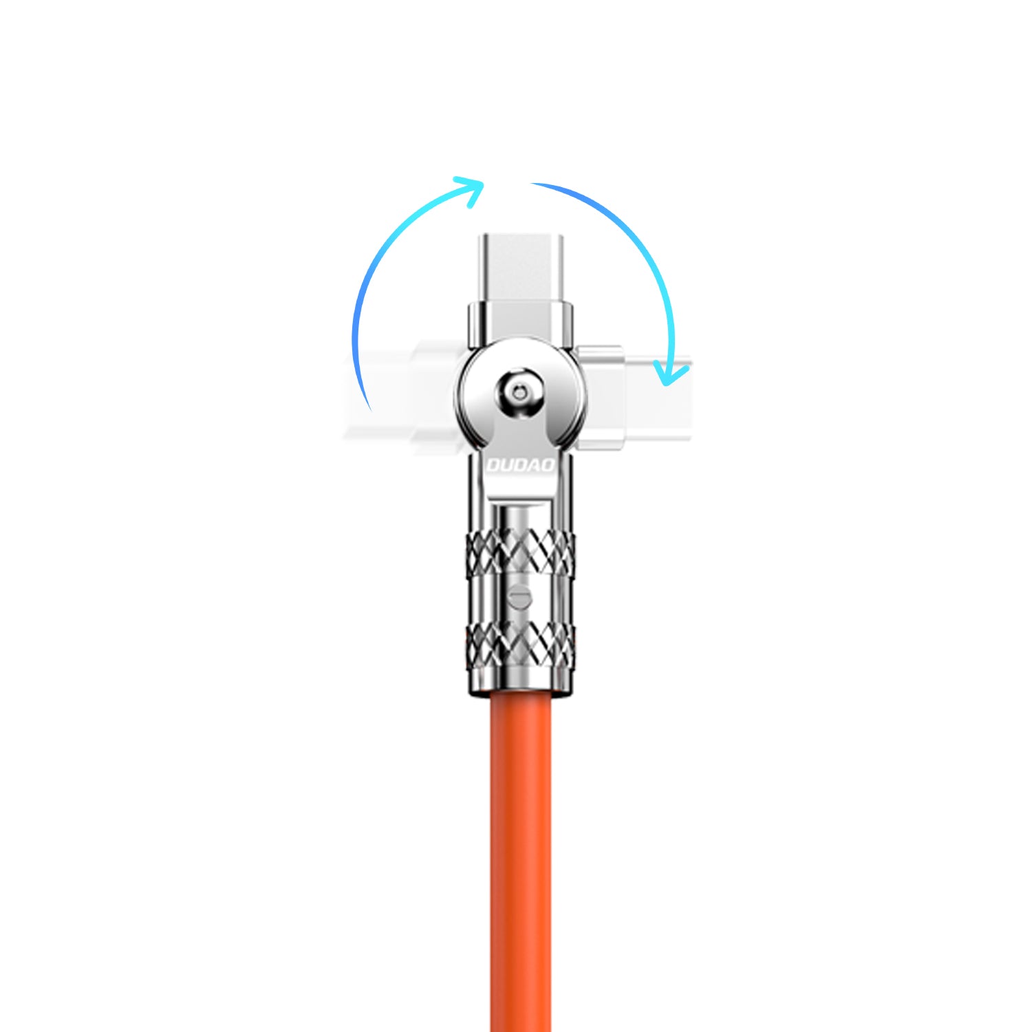 Dudao laidas USB-A - Lightning L24AL kampinis su 180° pasukimu 30W 1m oranžinis
