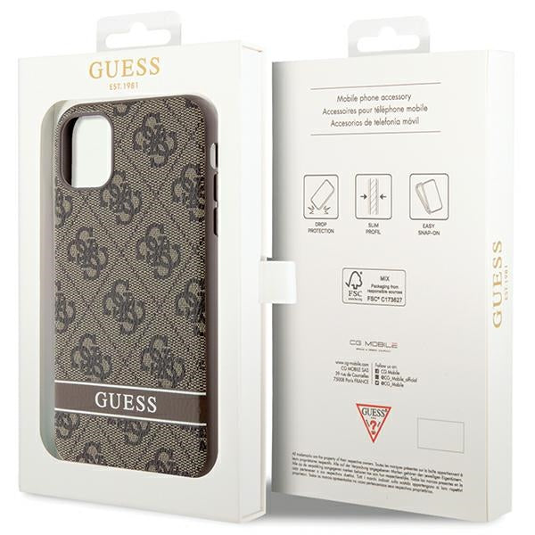 Guess 4G Stripe dėklas iPhone 11/XR – rudas -- iPhone 11