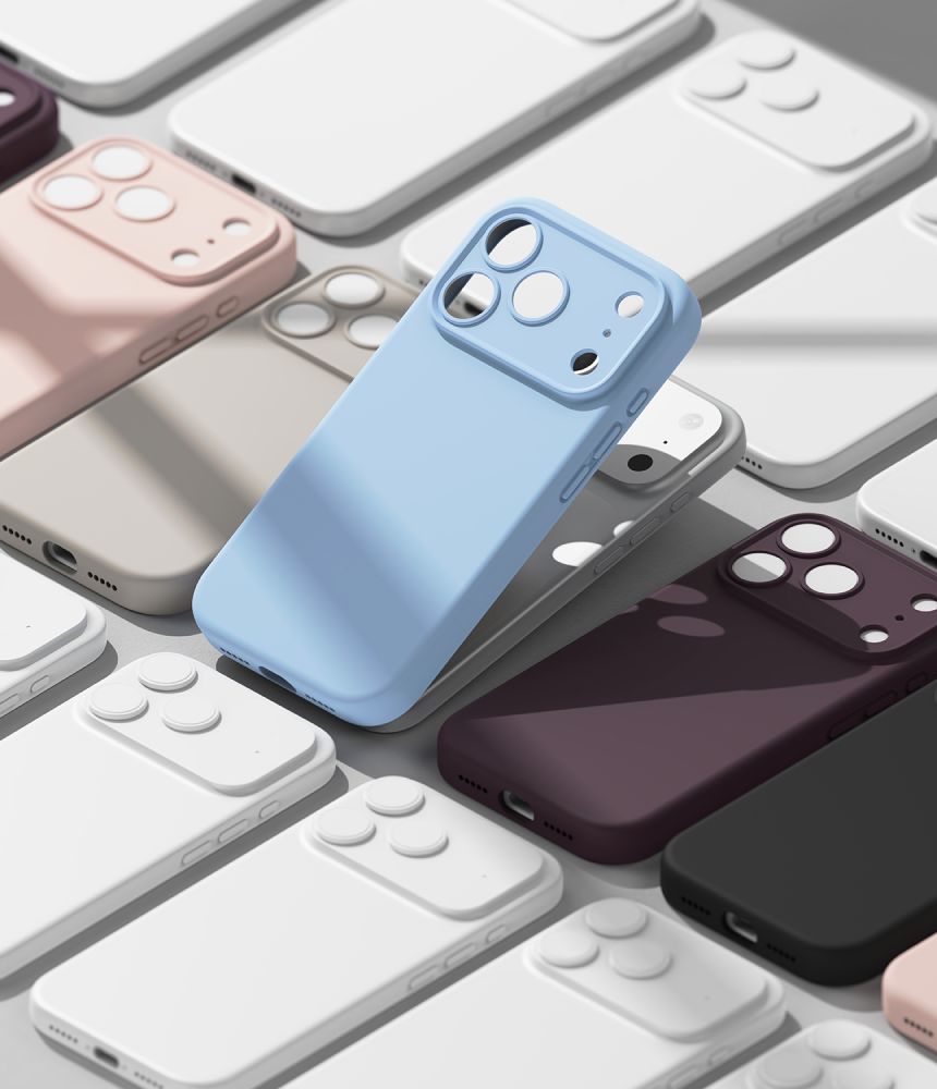 Dėklas Ringke Silicone Magnetic MagSafe iPhone 17 Pro / 18 Pro, šviesiai mėlynas -- iPhone 17 Pro, iPhone 18 Pro