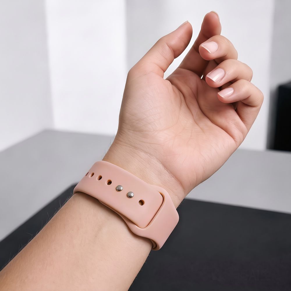 Dirželis Tech-Protect Silicone Apple Watch 8 / 9 / 10 / 11 / 12 / SE / Ultra (44 / 45 / 46 / 49 mm), dulkėtas rožinis --...