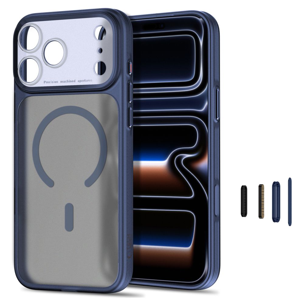 Dėklas Tech-Protect MagPrime MagSafe CC iPhone 17 Pro / 18 Pro, matinis tamsiai mėlynas -- iPhone 17 Pro, iPhone 18 Pro