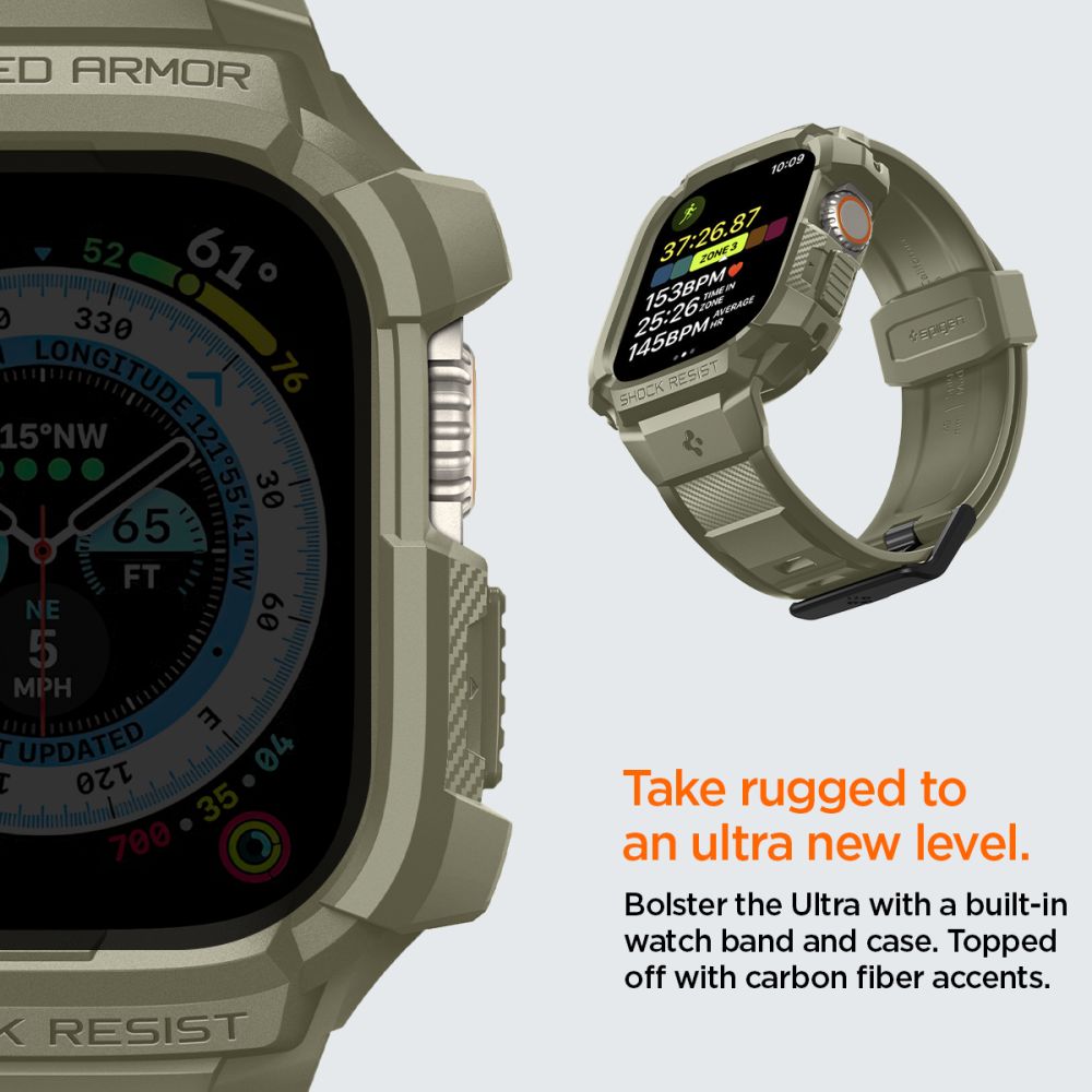 Dirželis Spigen Rugged Armor Pro Apple Watch Ultra 1 / 2 (49 mm), vintažinis chaki -- Apple Watch Ultra (49 mm), Apple...