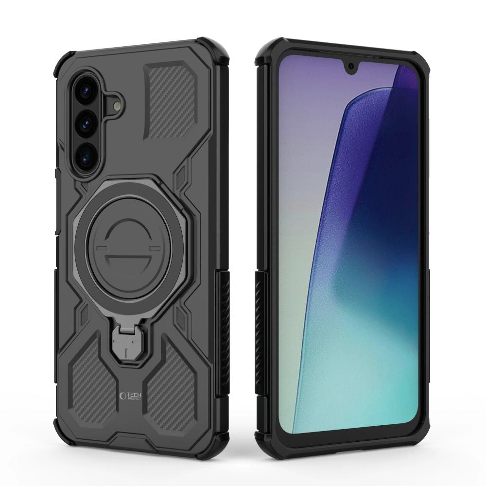 Dėklas Tech-Protect TacticStand MagSafe Galaxy A17 / A18 4G / 5G, matinis juodas -- Galaxy A17, Galaxy A18 4G, Galaxy A18 5G