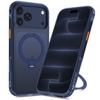Dėklas Tech-Protect MagAir Stand MagSafe CC iPhone 17 Pro Max / 18 Pro Max, matinis tamsiai mėlynas -- iPhone 17 Pro Max,...