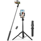 Asmenukių lazda Ugreen LP586 su teleskopiniu trikoju ir Bluetooth nuotolinio valdymo pultu 1,5 m - juoda -- Selfie Sticks...