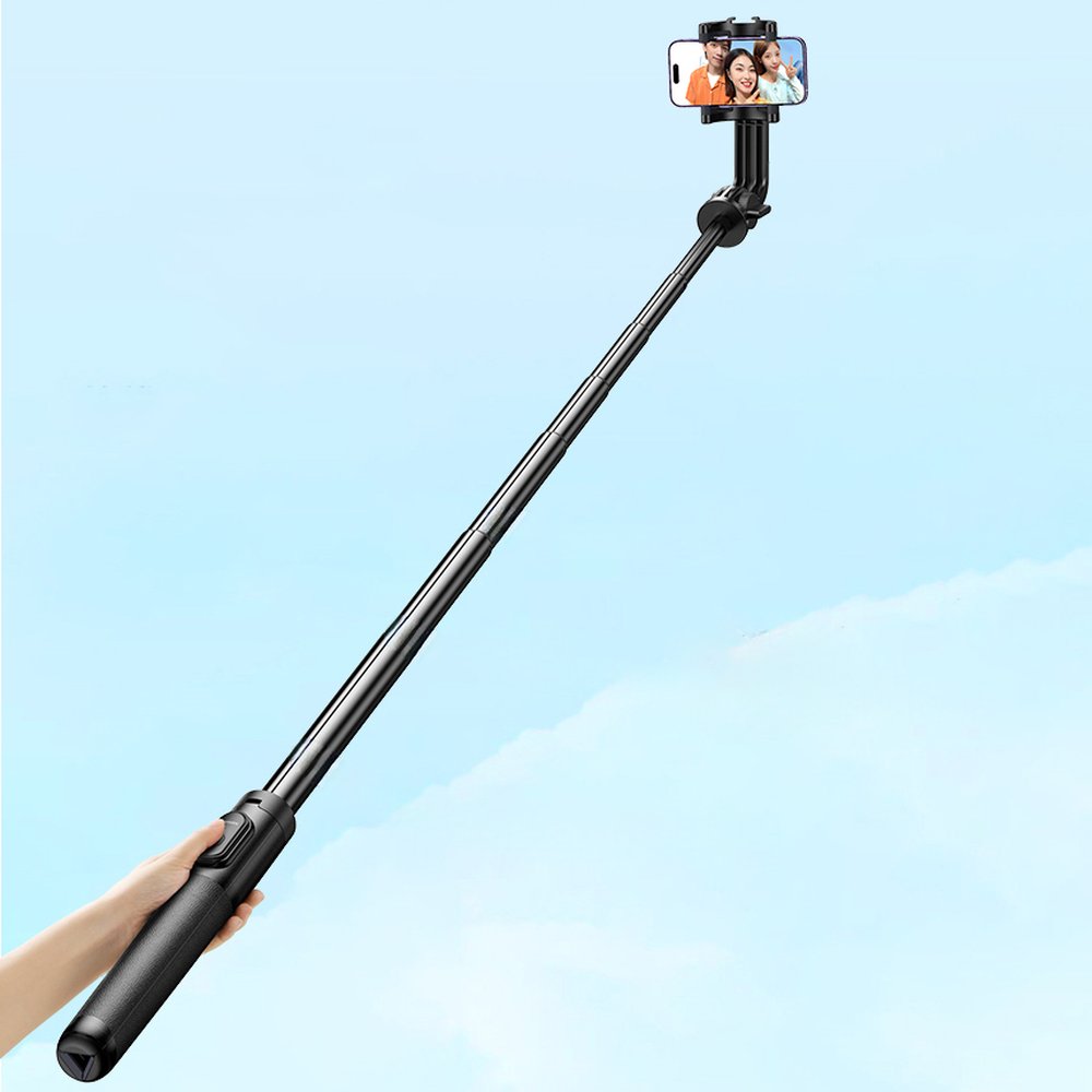 Asmenukių lazda Ugreen LP586 su teleskopiniu trikoju ir Bluetooth nuotolinio valdymo pultu 1,5 m - juoda -- Selfie Sticks...