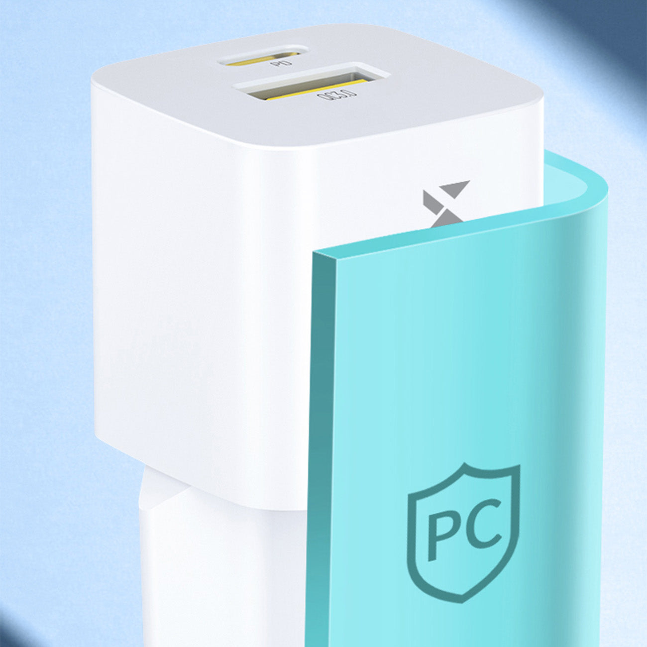 Wozinsky WWCEAC GaN USB-A USB-C 33W sieninis įkroviklis, baltas