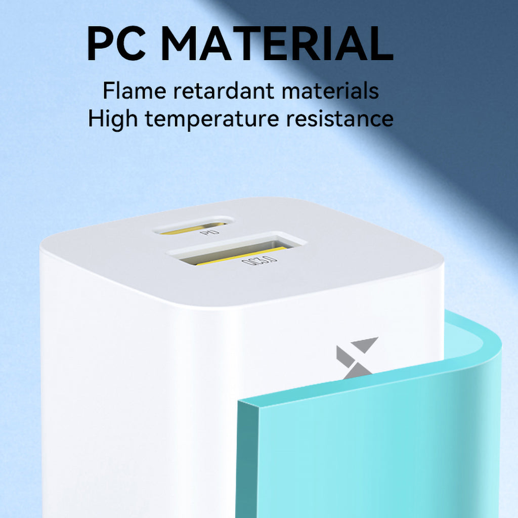 Wozinsky WWCEAC GaN USB-A USB-C 33W sieninis įkroviklis, baltas