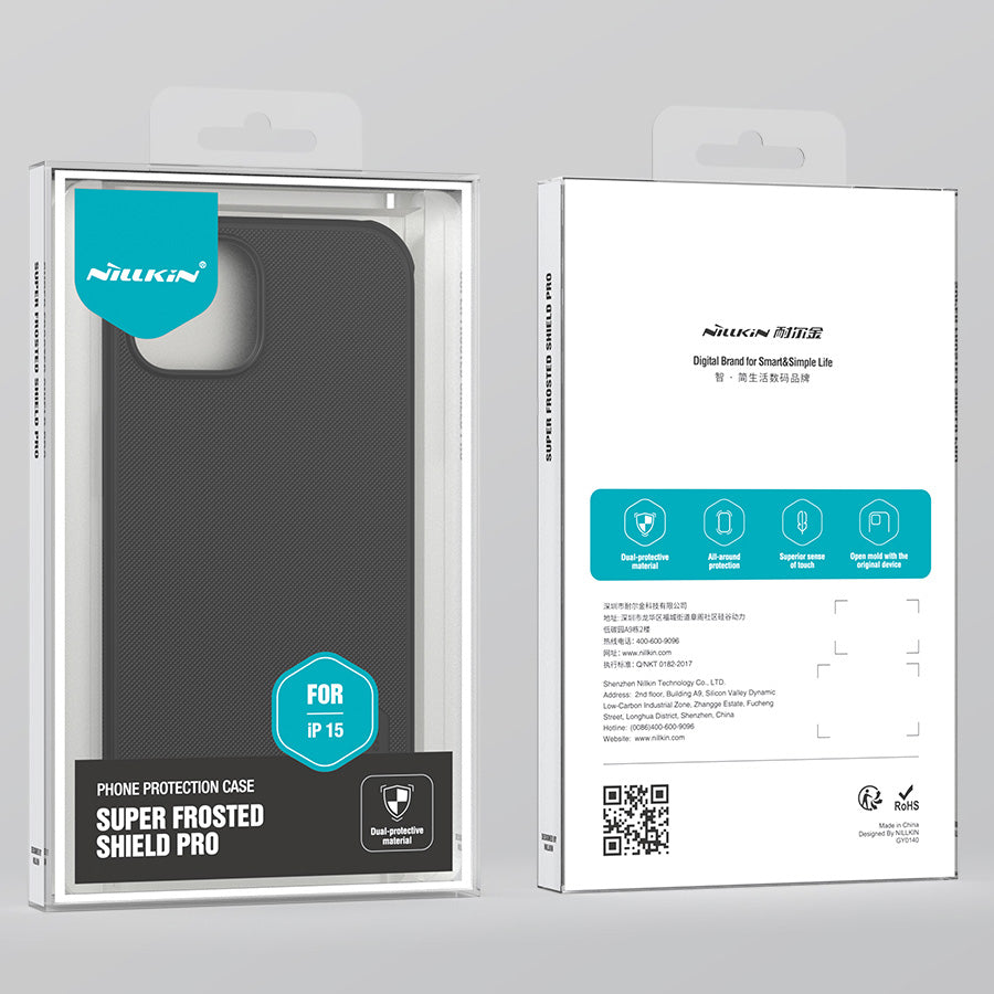 Nillkin Super Frosted Shield Pro dėklas iPhone 15 Plus – mėlynas