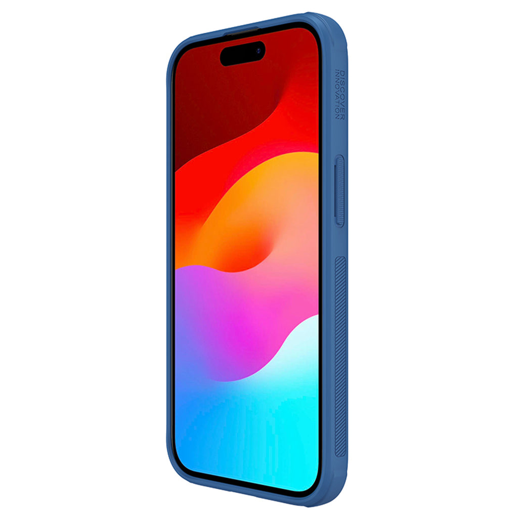 Nillkin Super Frosted Shield Pro dėklas iPhone 15 Plus – mėlynas