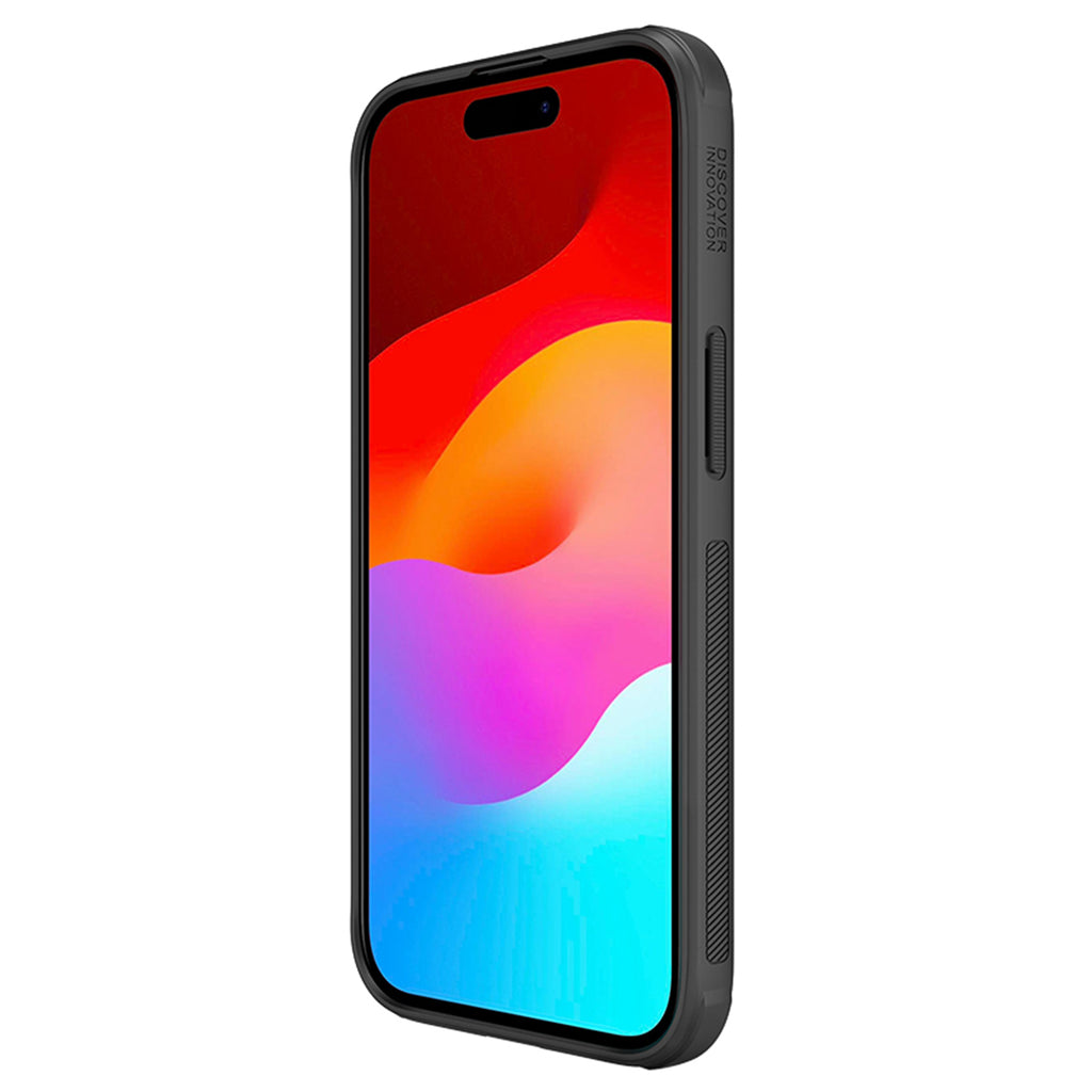 Nillkin Super Frosted Shield Pro dėklas iPhone 15 Plus – juodas