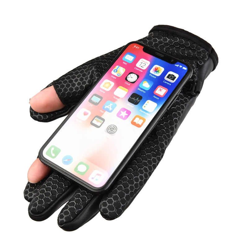 Vyriški šilti, nesuslydantys telefonų pirštinės - juodos -- Bicycle Gloves