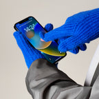 Pinti telefono pirštinės su išpjovomis pirštams - mėlynos spalvos -- Bicycle Gloves