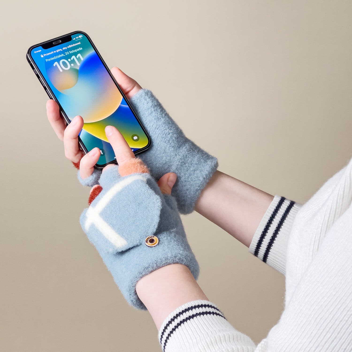 Moterų/vaikų žieminės telefono pirštinės - mėlynos -- Bicycle Gloves