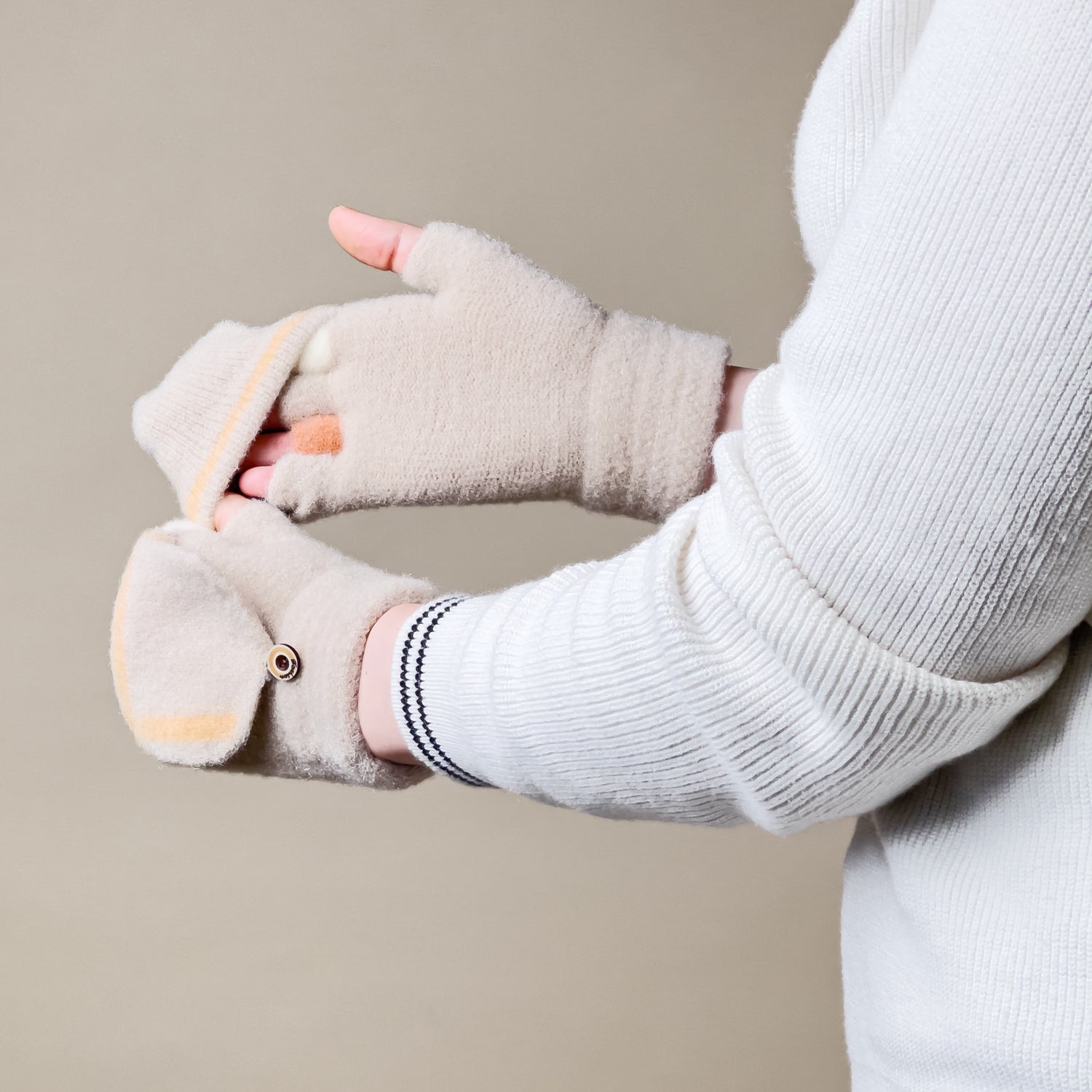 Žieminės moterų/vaikų ekraninės pirštinės - baltos -- Bicycle Gloves